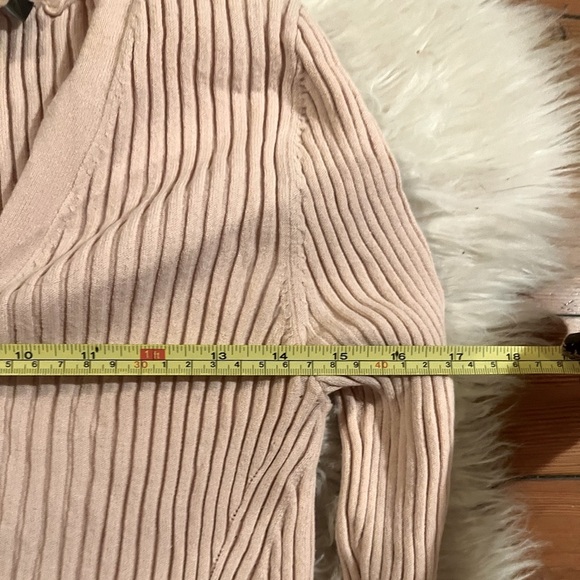 Ann Taylor Pink Ribbed Knit Button Up Cardigan Sweater - Picture 6 of 7